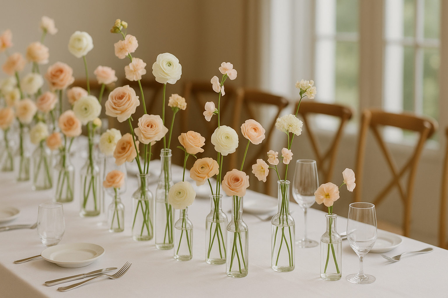 Mixed-Height Bud Vase Gallery Centerpieces