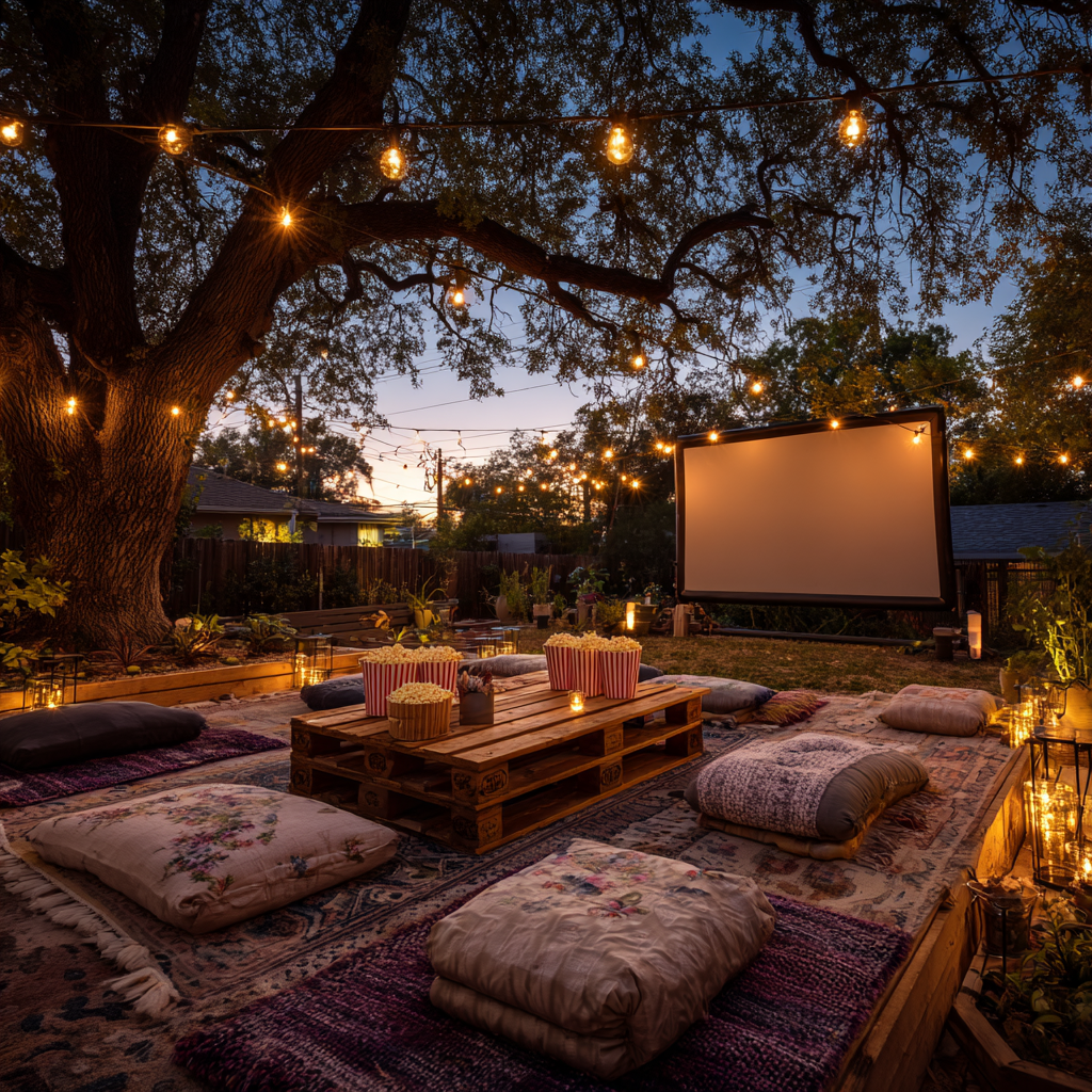 Backyard Movie Night & Highlight Montage Bachelorette Party Idea