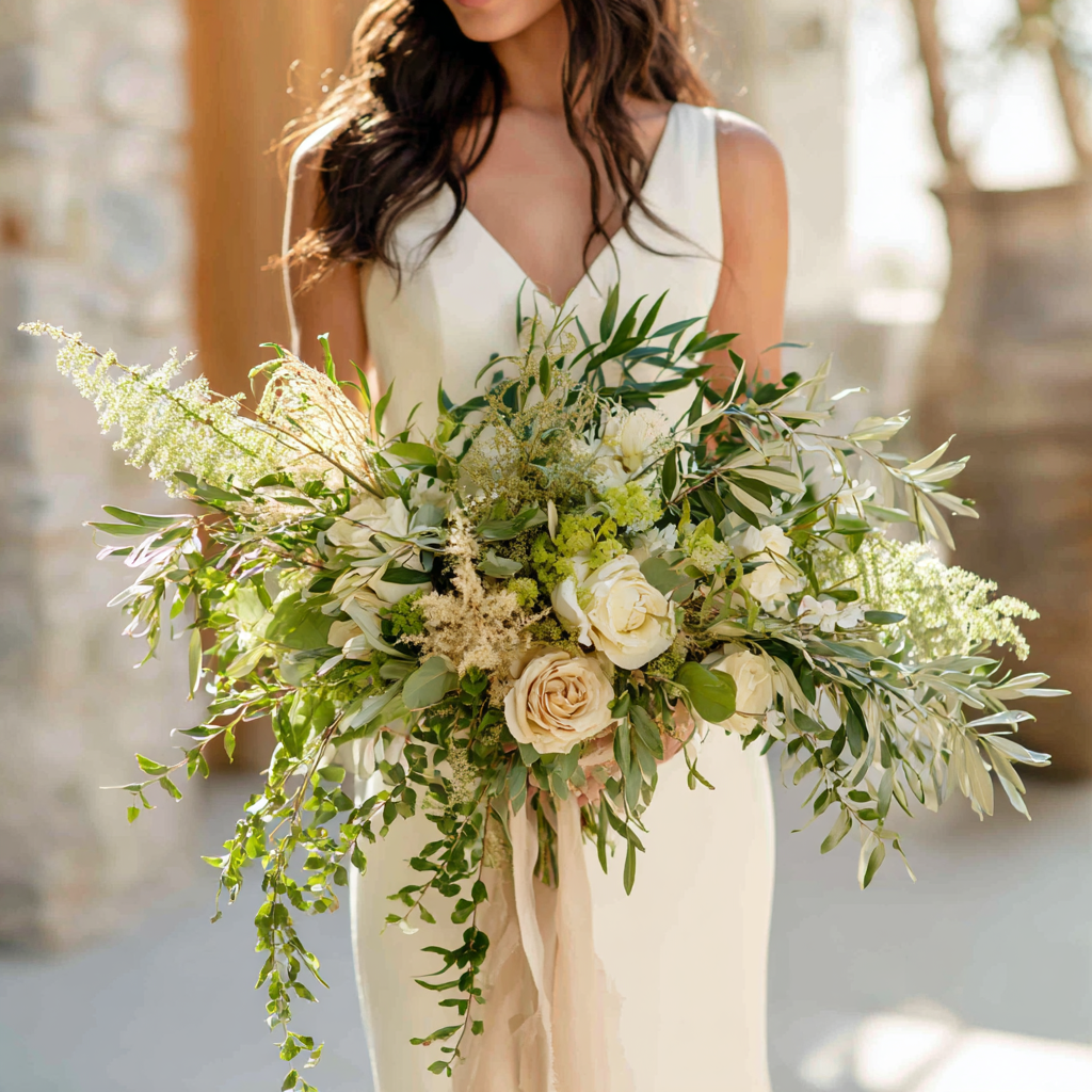 Oversized Cascading Greenery Bridal Bouquet
