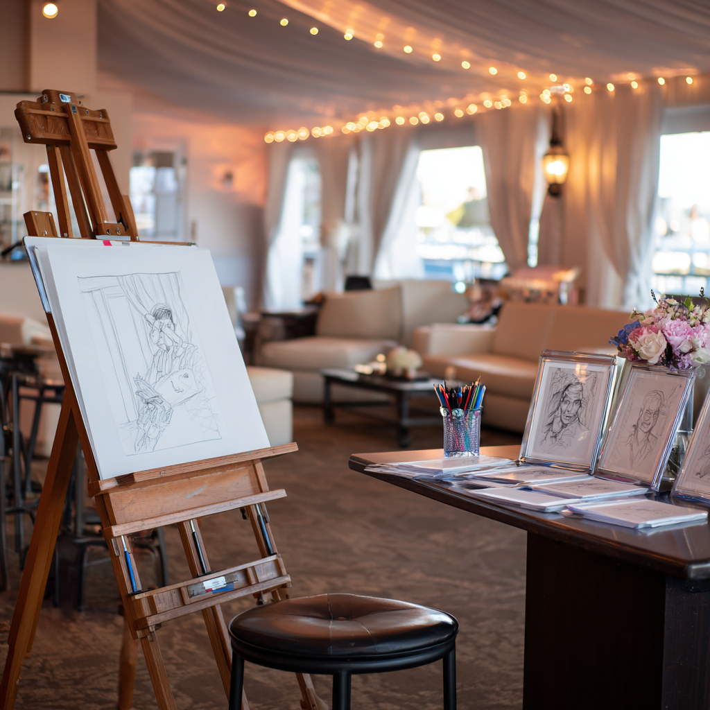 Live Guest Portrait Sketch Station