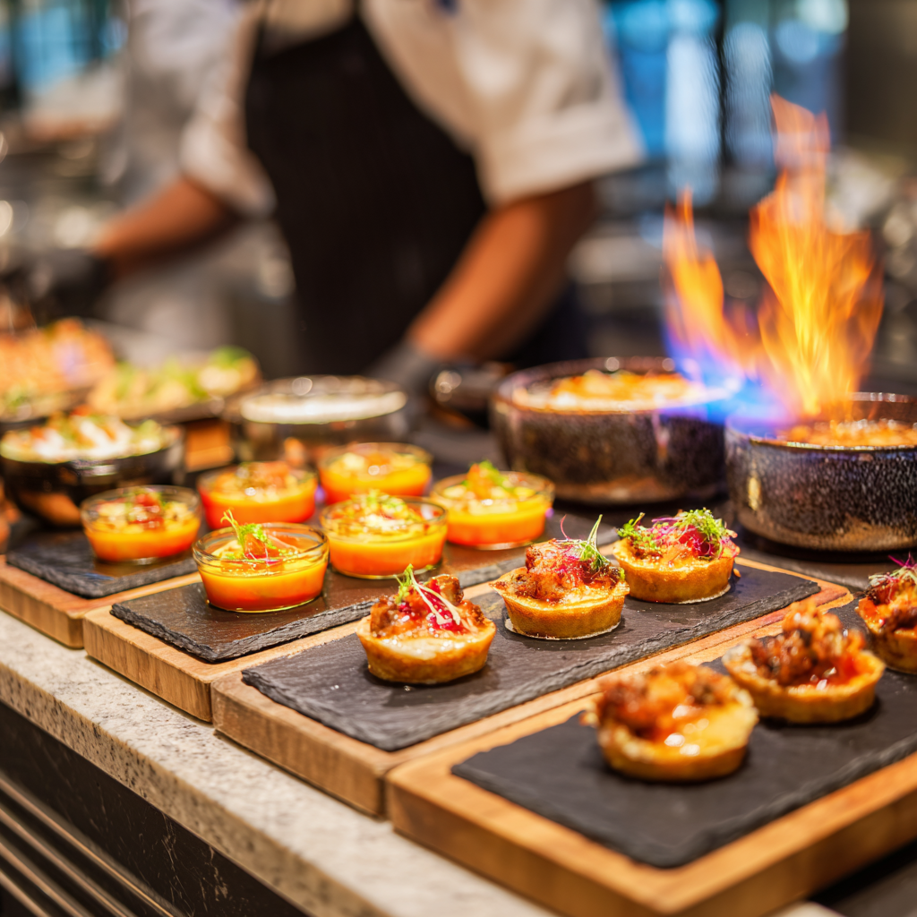 Live-Chef Tasting Stations for Wedding